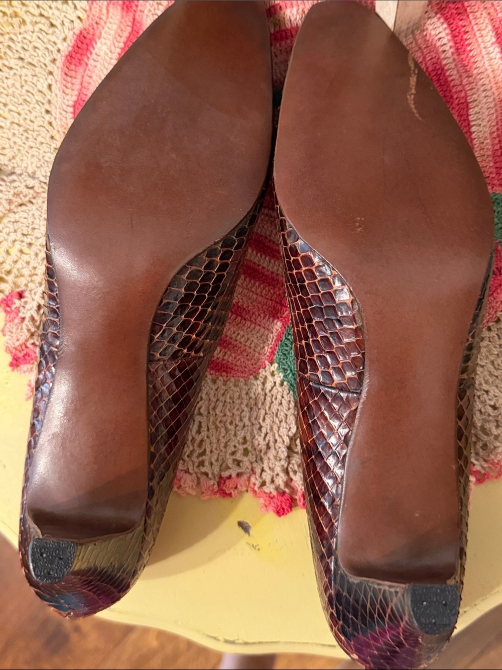 ๐๐๐BOGOHO๐๐๐Gamins Brown Snakeskin-Pattern Heels for Women-9 - Picture 5 of 10
